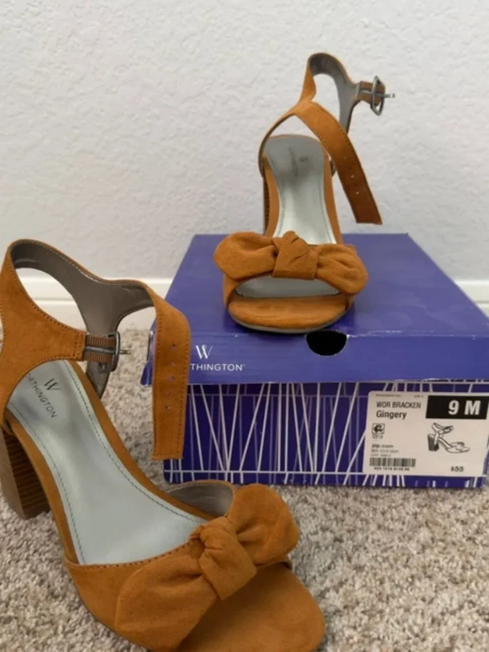 Worthington Tan Suede Bow Heels